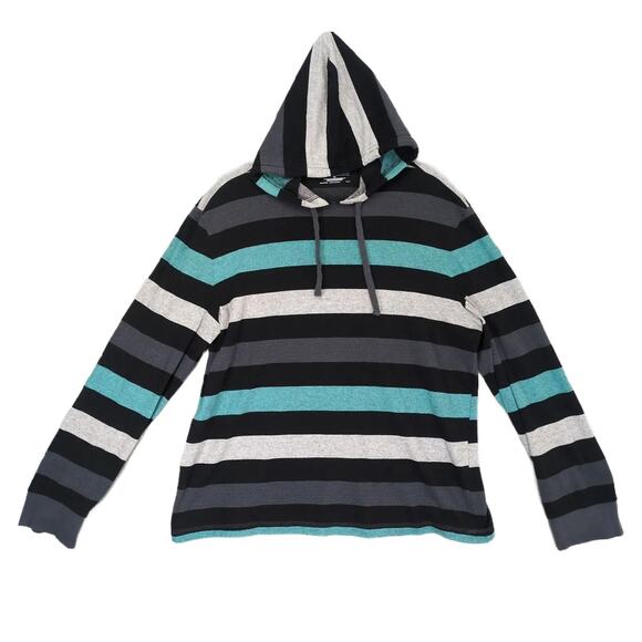 Tony Hawk Men's XL Striped Hoodie Pullover Long Sleeve Knit Top Skater Y2K Punk - Picture 1 of 3